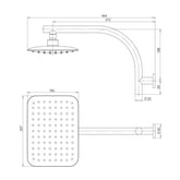 Phoenix Rush High Rise Shower Arm and Rose